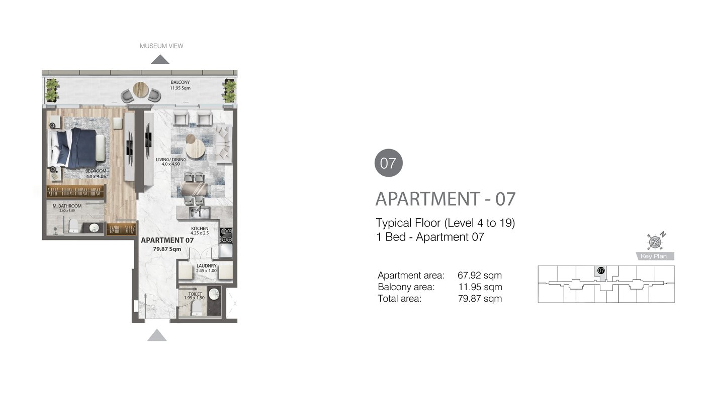 1 Bedroom floor plan
