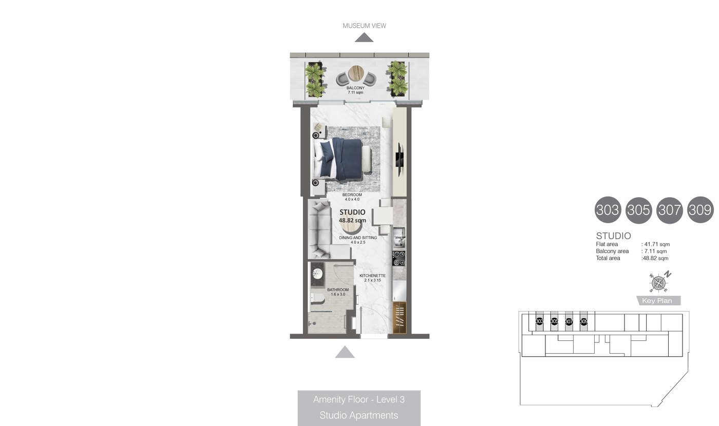 Studio M floor plan