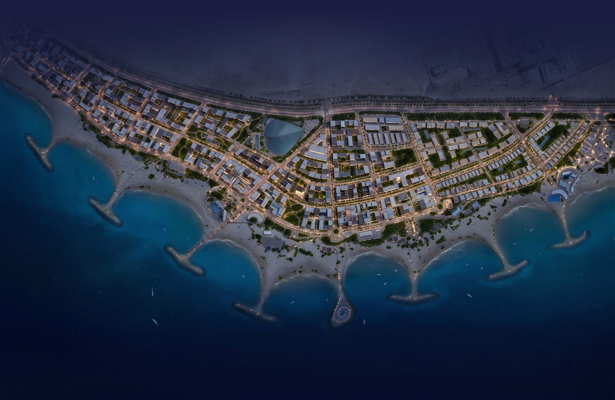 Bilaj Al Jazayer masterplan at night