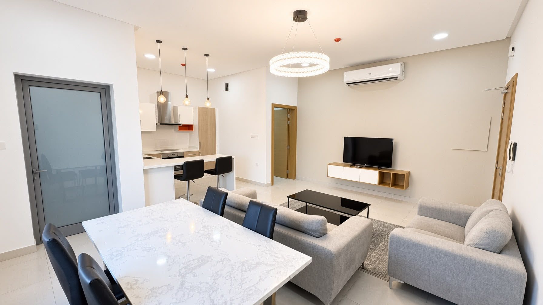 One-Bedroom Apartment with Two Bathrooms