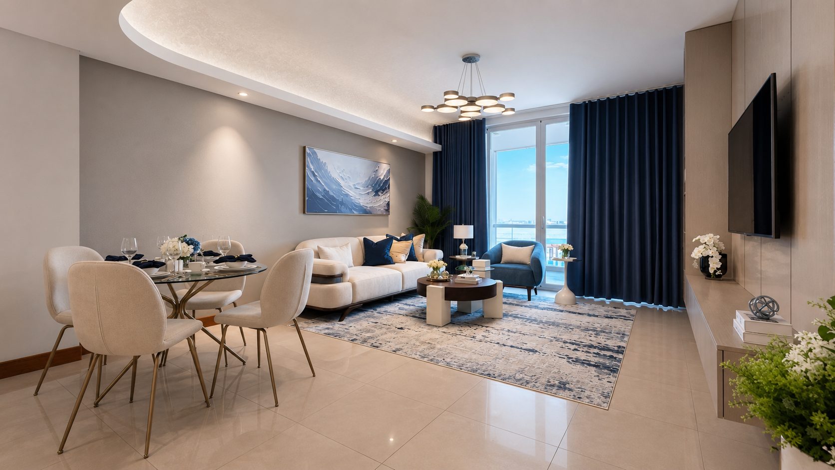 One-Bedroom Apartment with Water Views