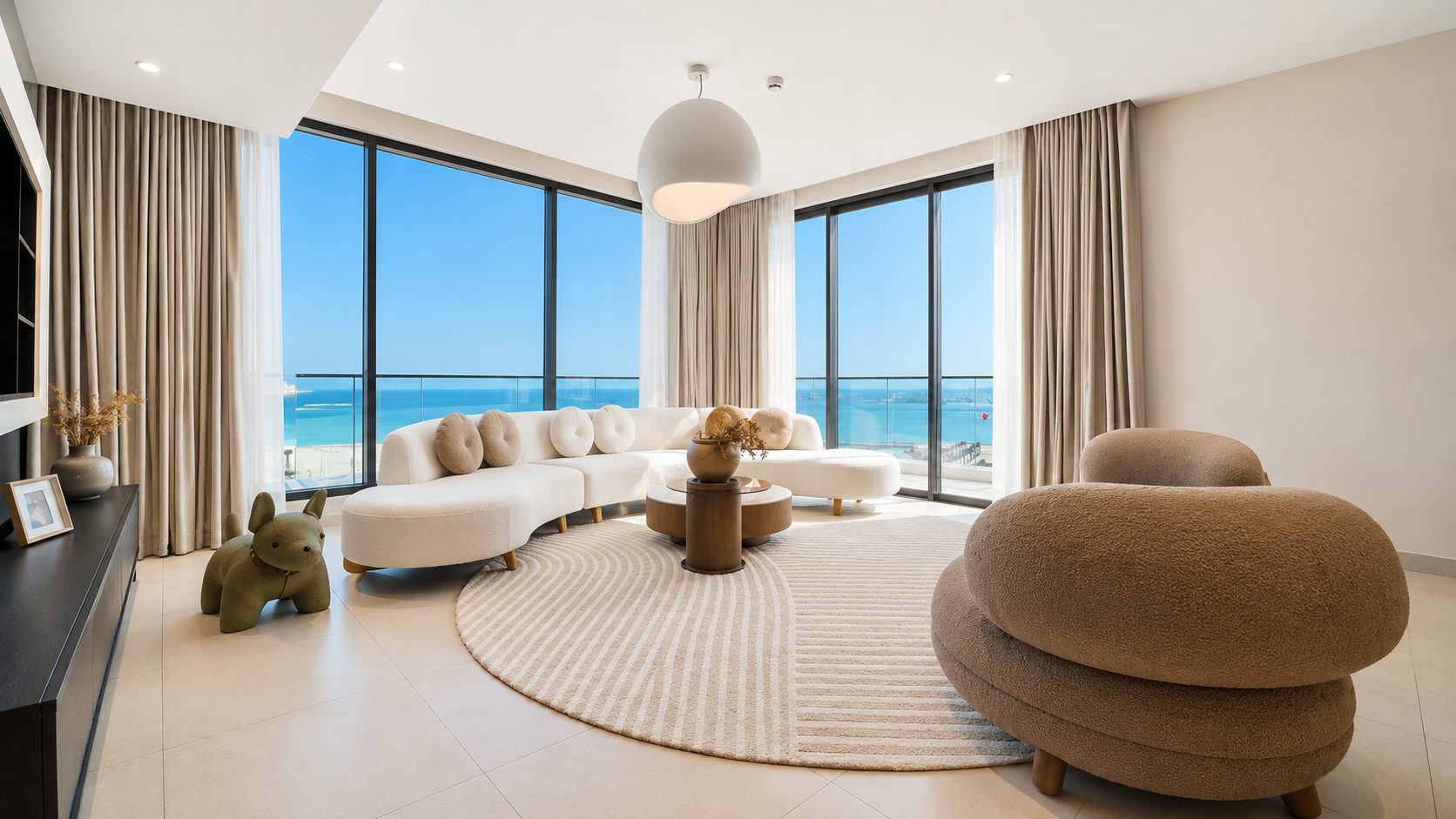 3-Bedroom Apartment with Maids Room and Water View