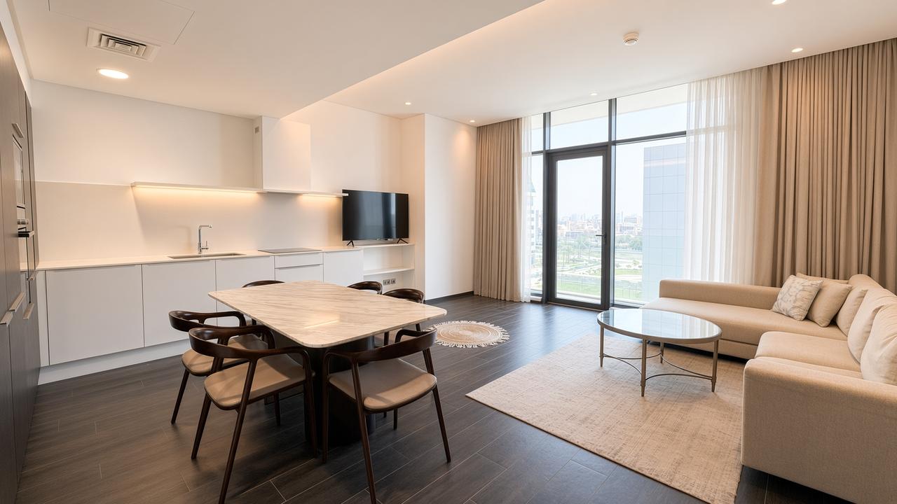 One-Bedroom Flat with Water Views and Pool