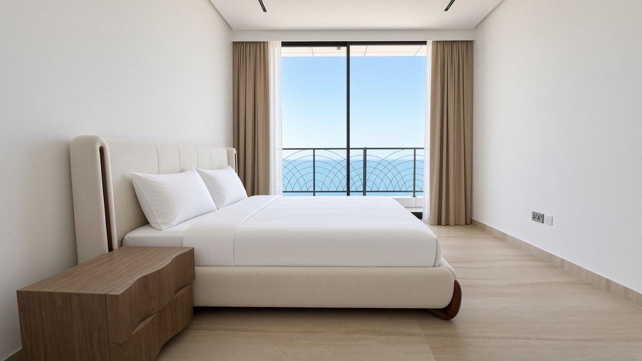 Three-Bedroom Apartment with Water View and Study