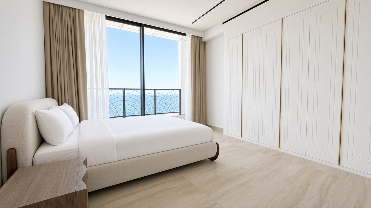 Three-Bedroom Apartment with Water View and Study