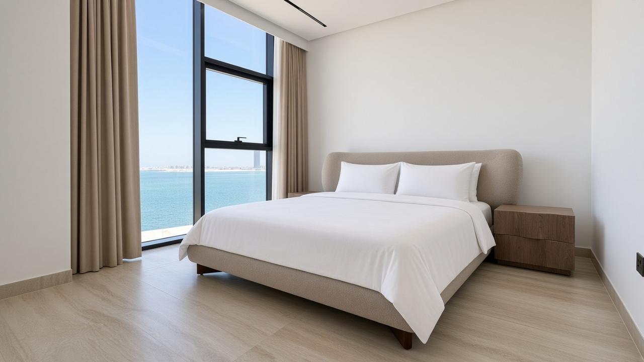 Three-Bedroom Apartment with Water View and Study