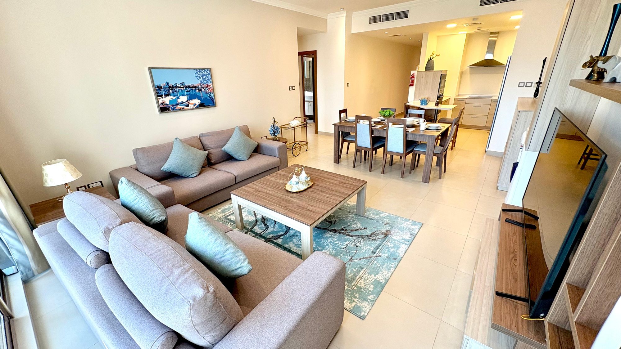 Three-Bedroom Apartment with Private Balcony and Pool
