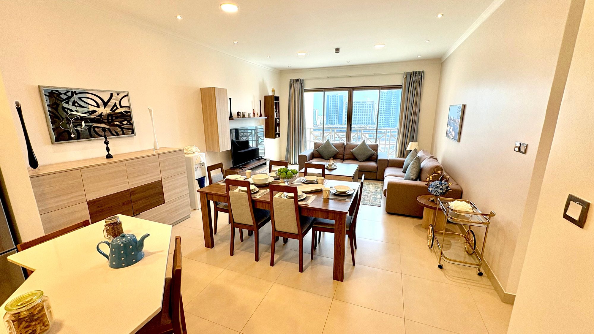 Three-Bedroom Apartment with Private Balcony and Pool