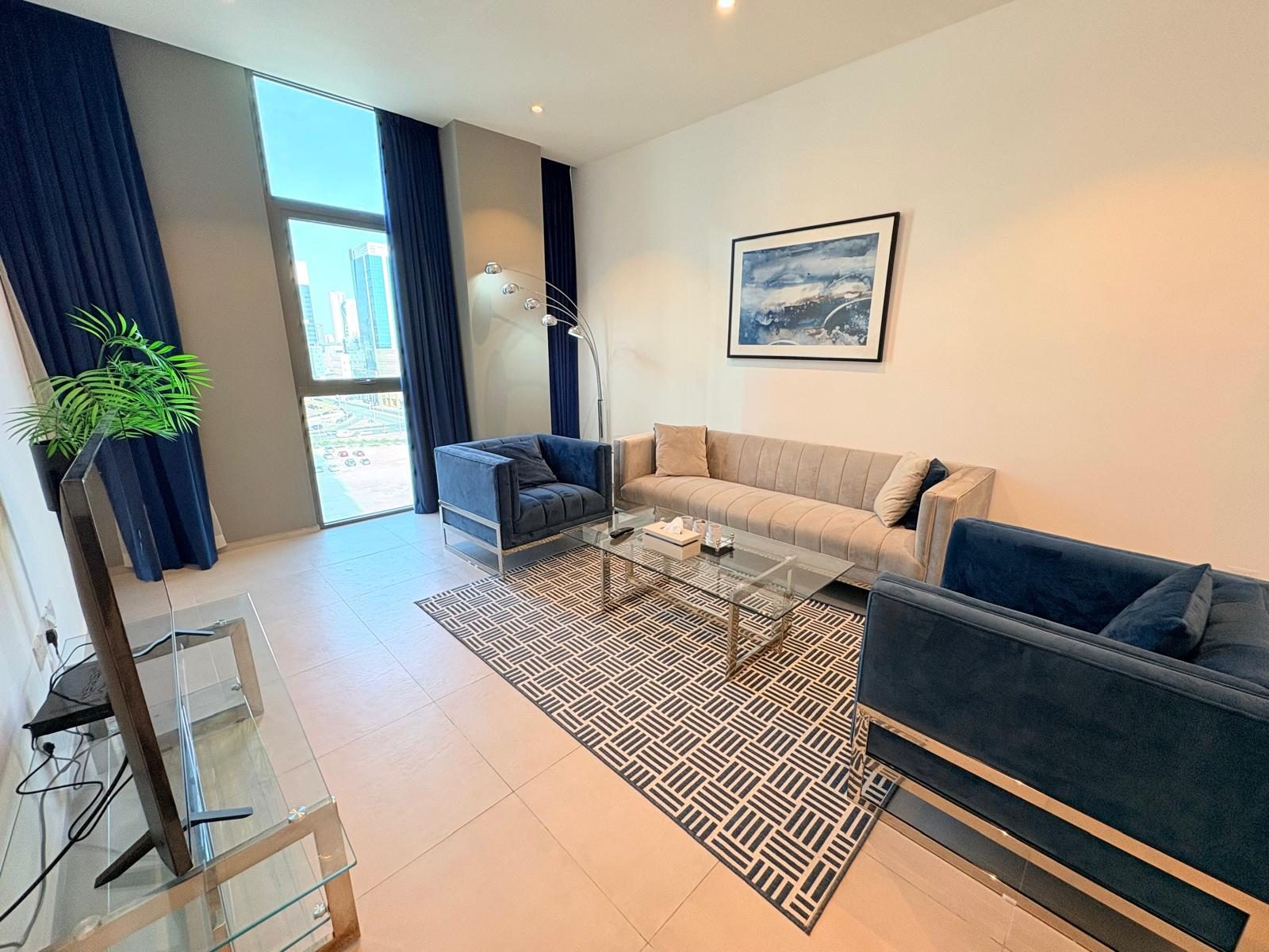 Fully-Furnished 1-Bedroom Apartment with Balcony