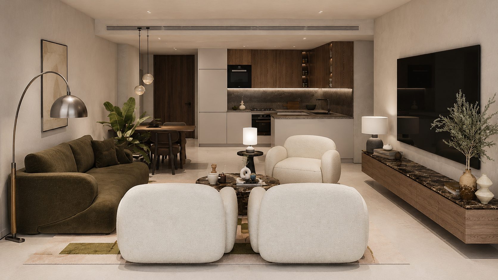 2-Bedroom Semi-Furnished Apartment with Water Views