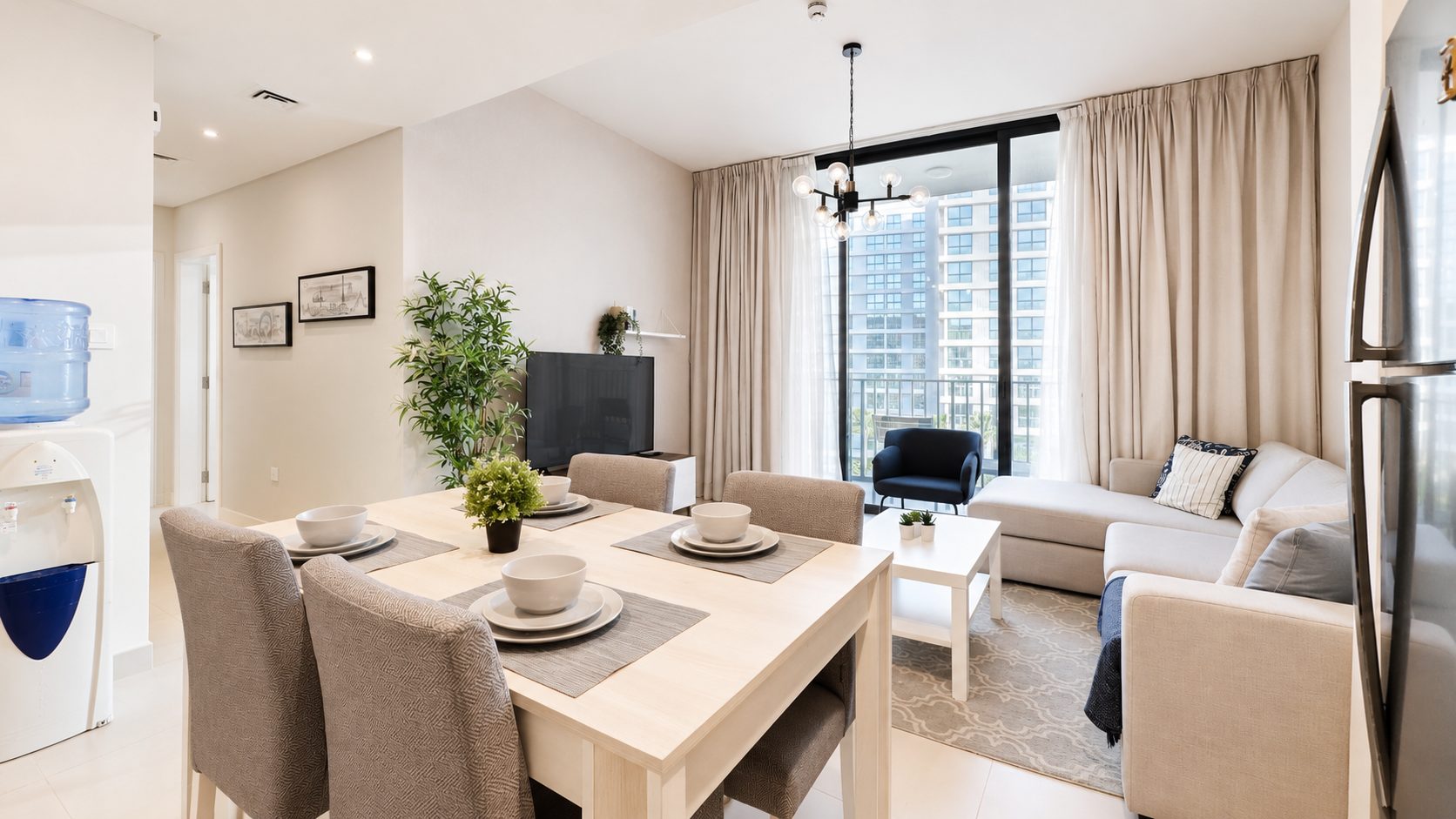 Two-bedroom apartment with pool and gym access