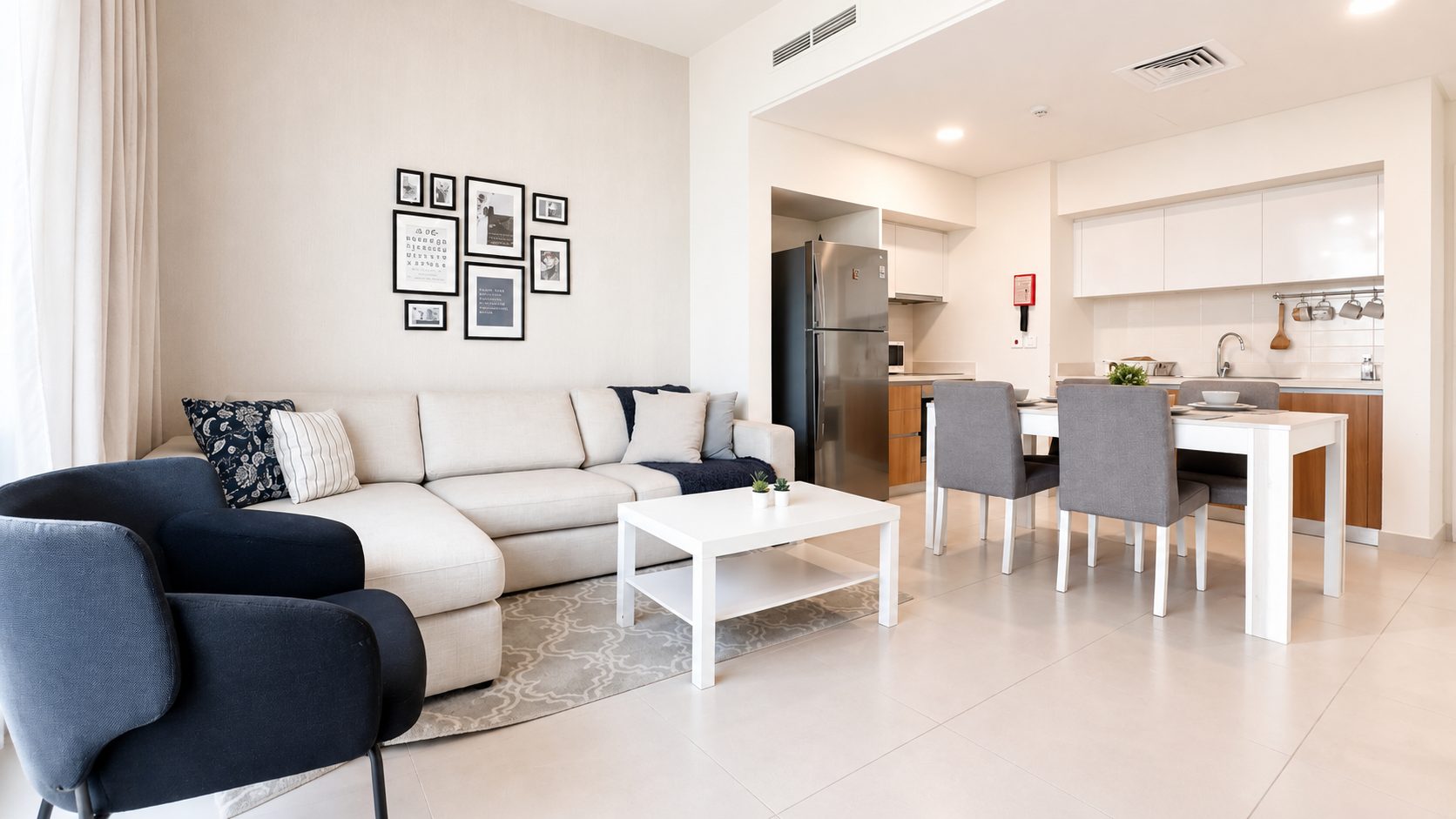 Two-bedroom apartment with pool and gym access
