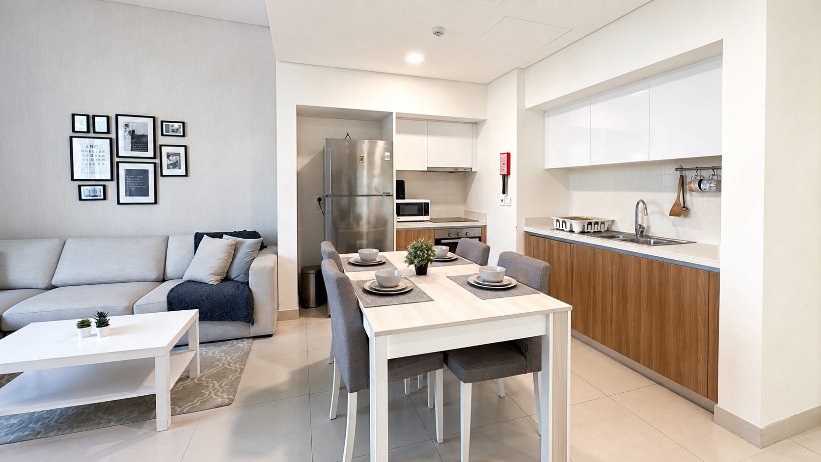 Two-bedroom apartment with pool and gym access