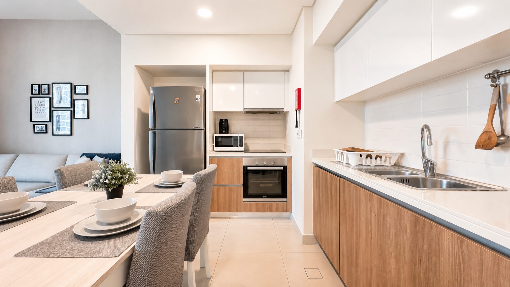Two-bedroom apartment with pool and gym access