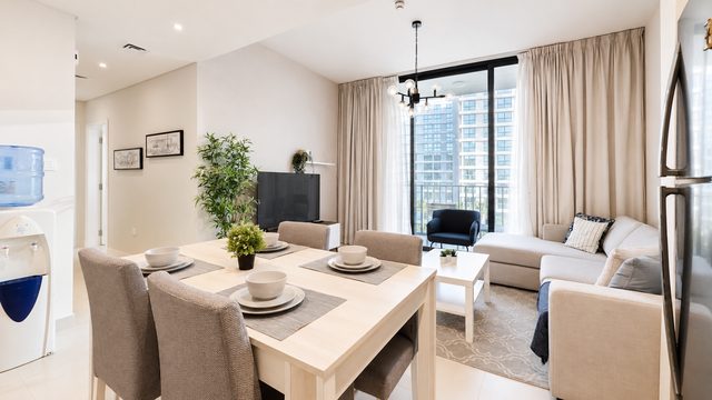 Two-bedroom apartment with pool and gym access
