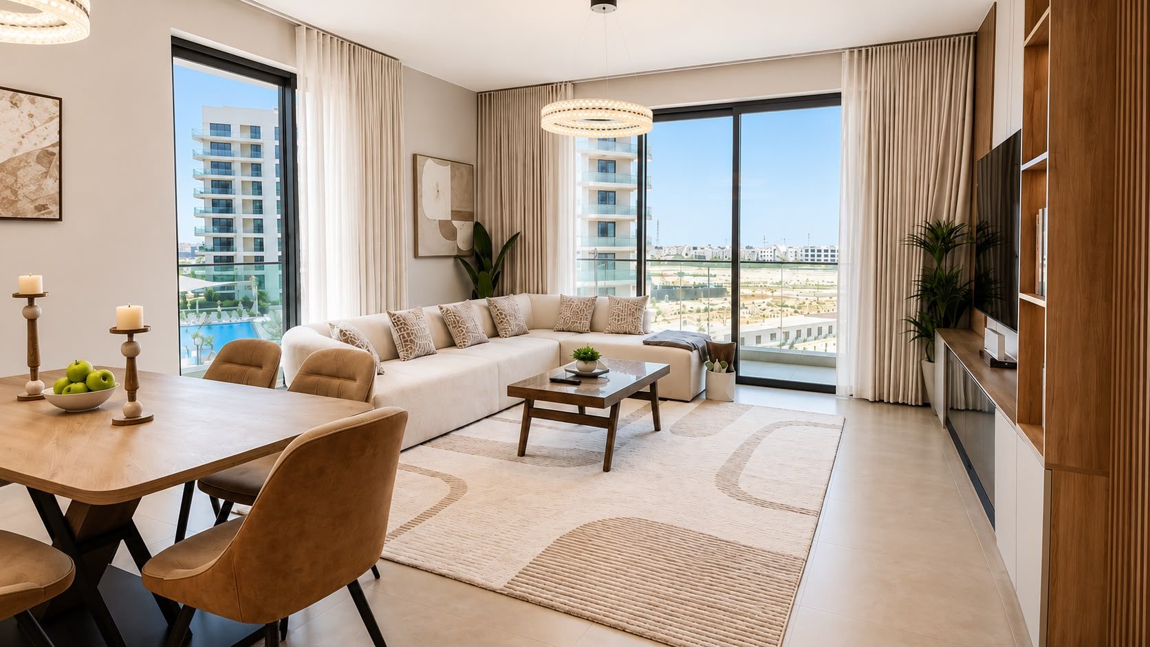 3-Bedroom Apartment with Maid Room and Pool